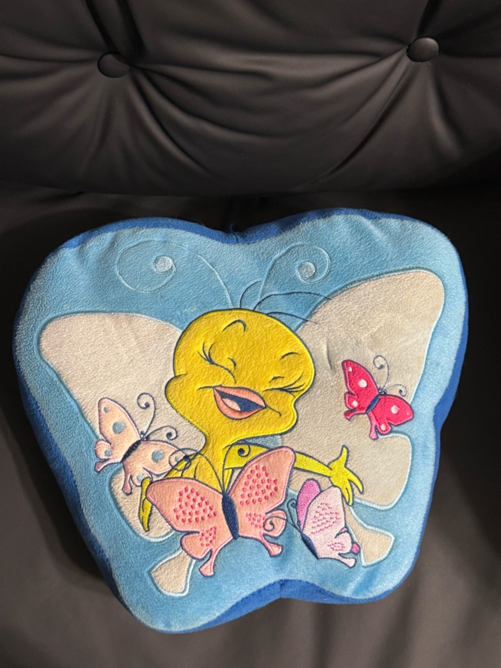 Vintage Tweety Bird Butterfly Pillow Plush Warner Bros Looney Tunes Cushion